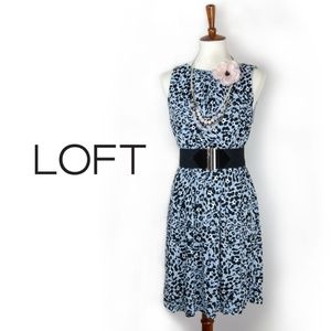 Blue Leopard Print Cross Back Dress | Loft